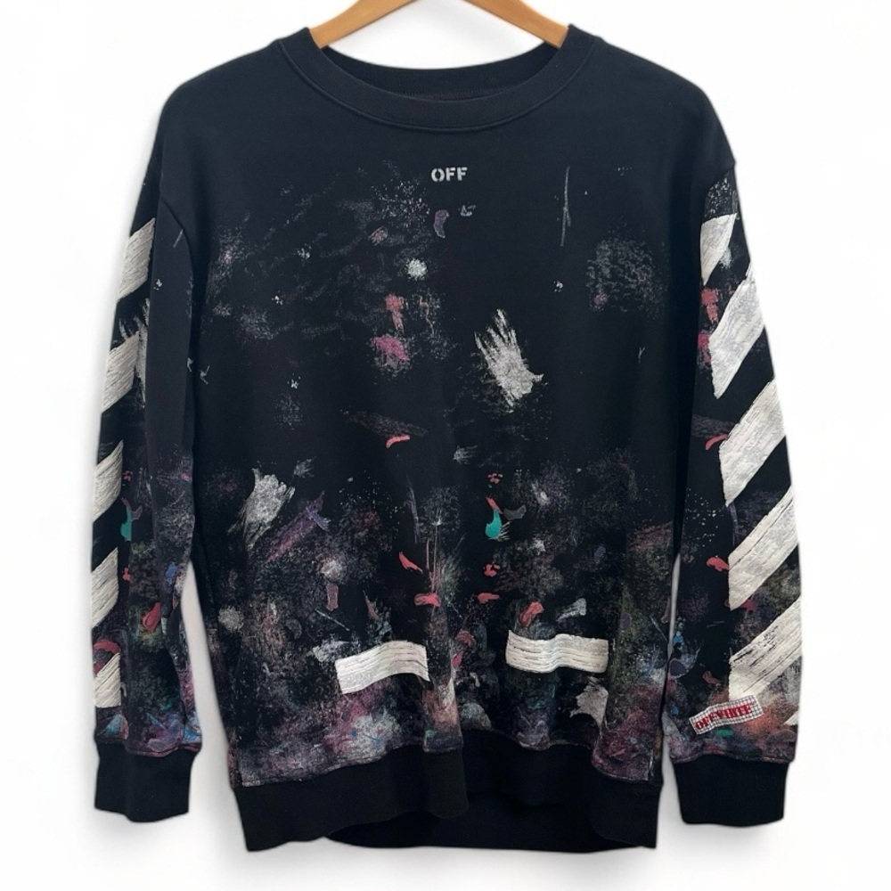 2013 Off-White Diagonal Galaxy Brushed Crewneck All Over Men's Size X-Small